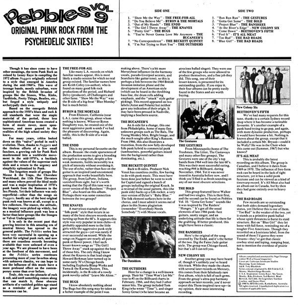 Various - Pebbles Vol. 9 (LP, Comp, Unofficial, Tur)