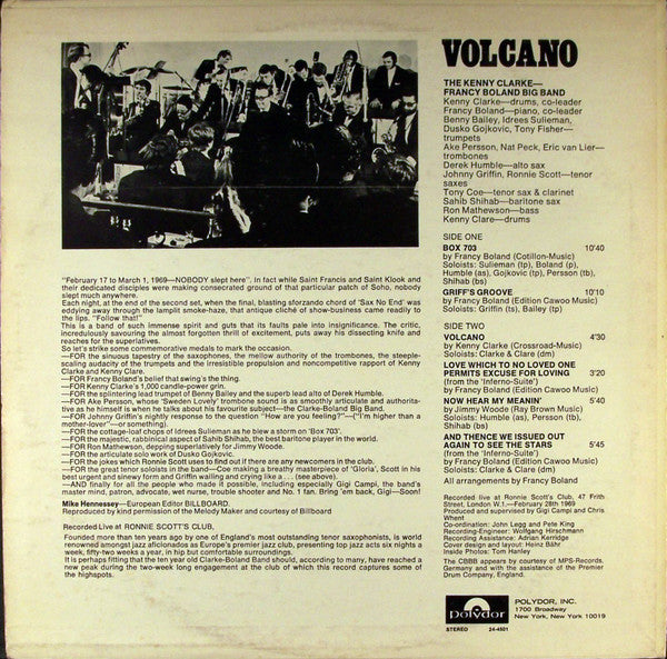 Kenny Clarke, Francy Boland And The Band* - Volcano (Live) (LP, Album)