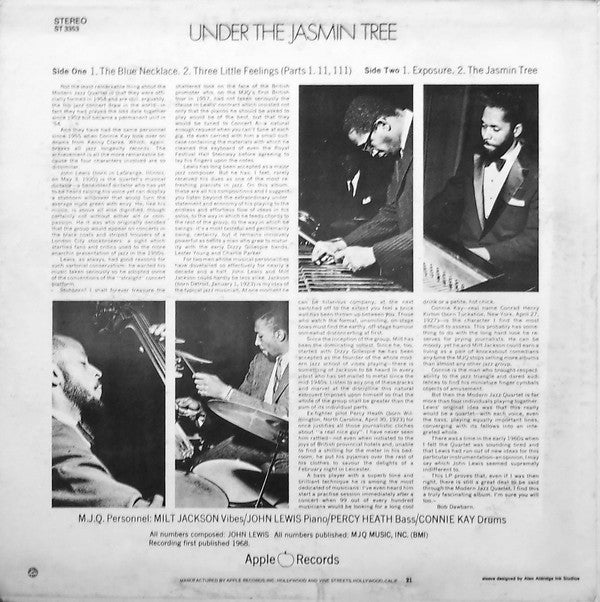 The Modern Jazz Quartet - Under The Jasmin Tree (LP, Album)