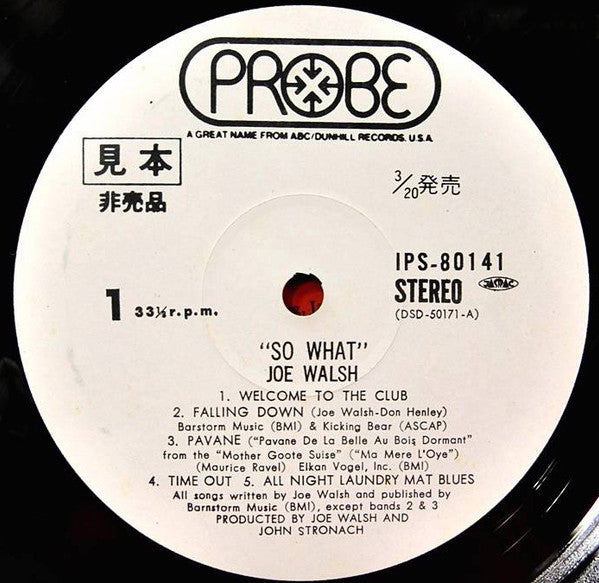 Joe Walsh - So What (LP, Album)