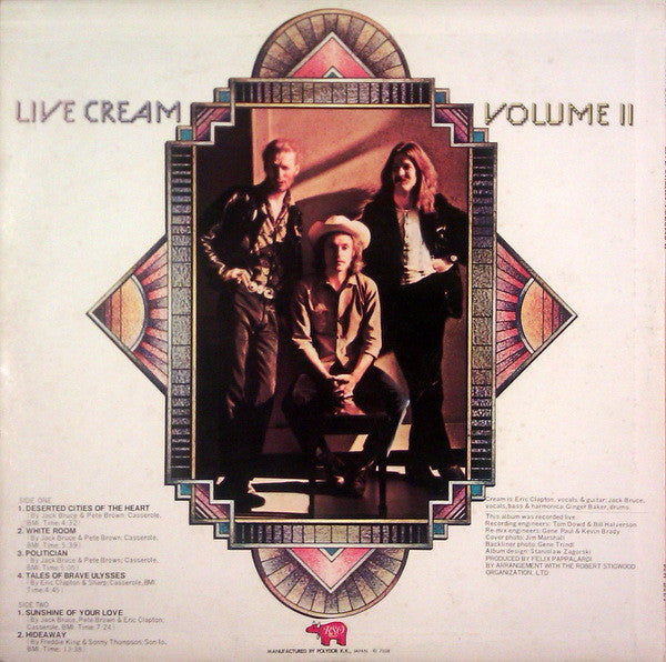 Cream (2) - Live Cream Volume II (LP, Album, RE)