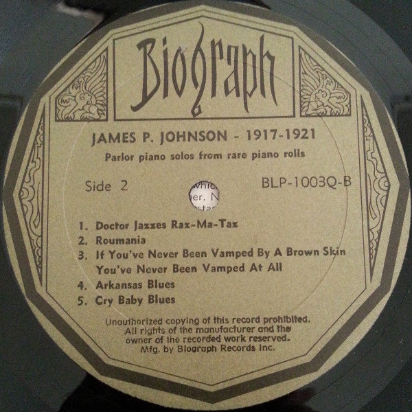 James P. Johnson* - 1917-21 (LP, Comp)