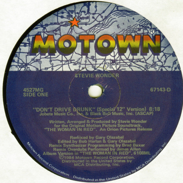 Stevie Wonder - Don't Drive Drunk (12"")