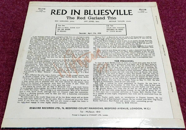 Red Garland - Red In Bluesville (LP, Album, Mono)