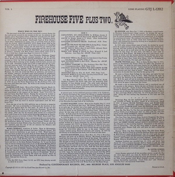 Firehouse Five Plus Two - The Firehouse Five Story, Vol. 3 (LP)