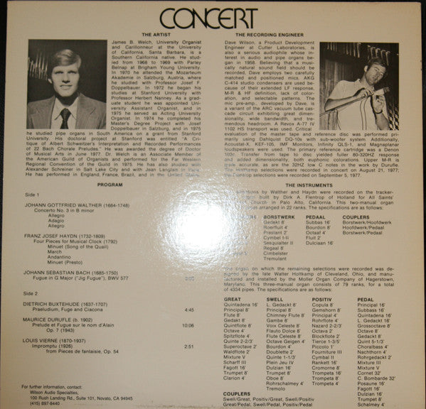 James B. Welch (2) - Concert (LP)