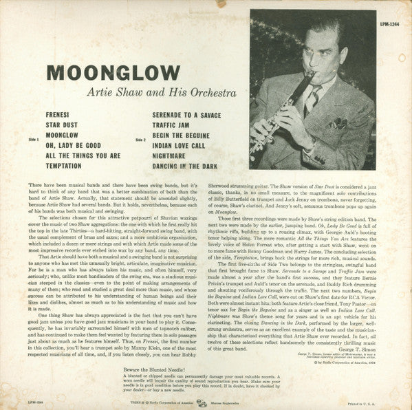 Artie Shaw And His Orchestra - Moonglow (LP, Comp, Mono)