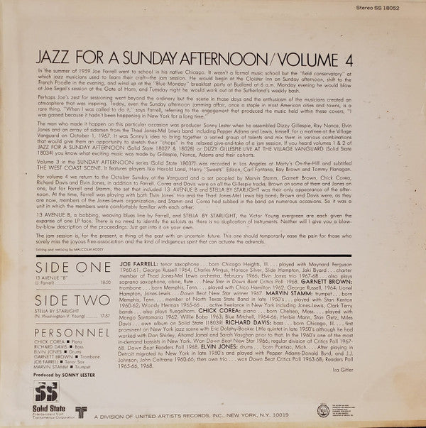 Various - Jazz For A Sunday Afternoon Volume 4 (LP, Album)