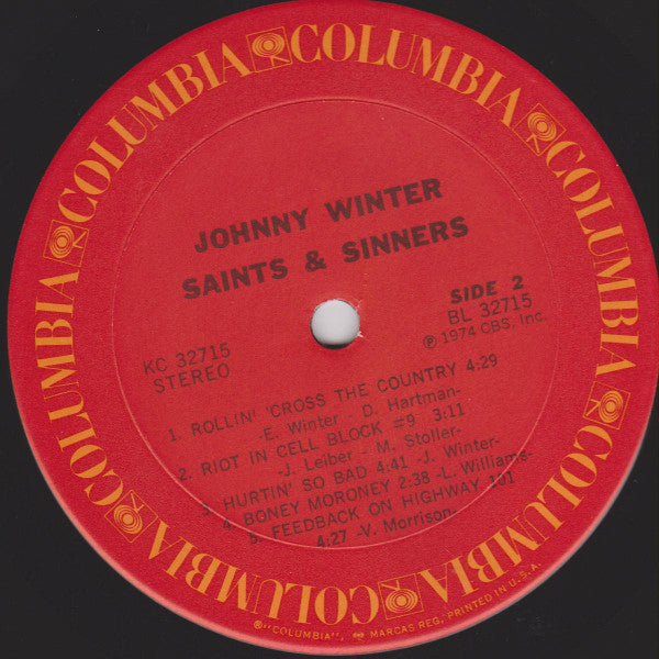 Johnny Winter - Saints & Sinners (LP, Album)