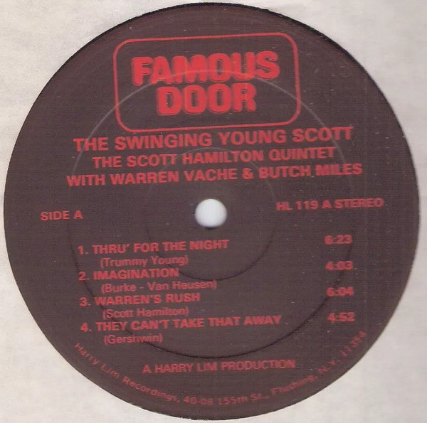 The Scott Hamilton Quintet - Swinging Young Scott(LP, Album)