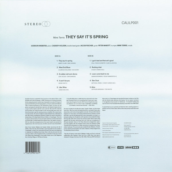 Mimi Terris - They Say It's Spring (LP, Album)
