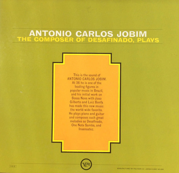 Antonio Carlos Jobim - The Composer Of Desafinado, Plays(LP, Album,...
