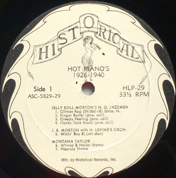 Various - Hot Pianos 1926-1940 (LP, Album, Comp)