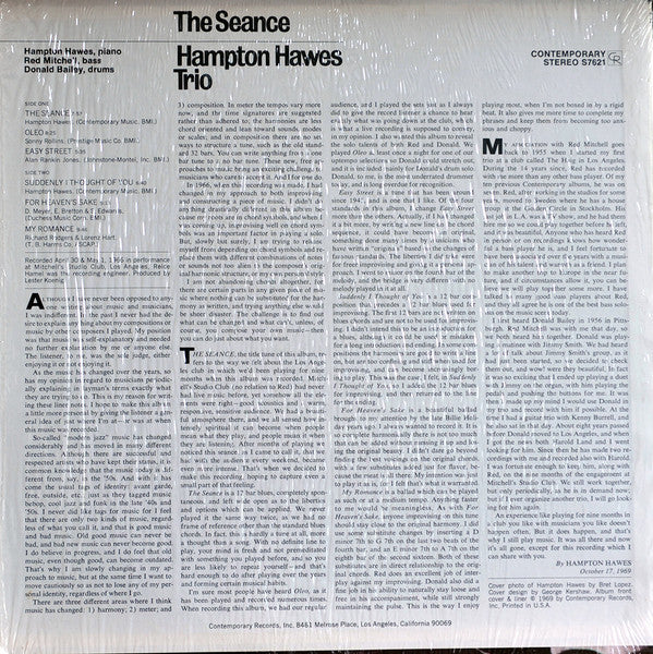 Hampton Hawes Trio - The Seance (LP, Album)