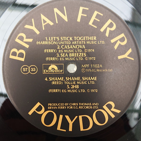 Bryan Ferry - Let's Stick Together (LP, Album, RE)