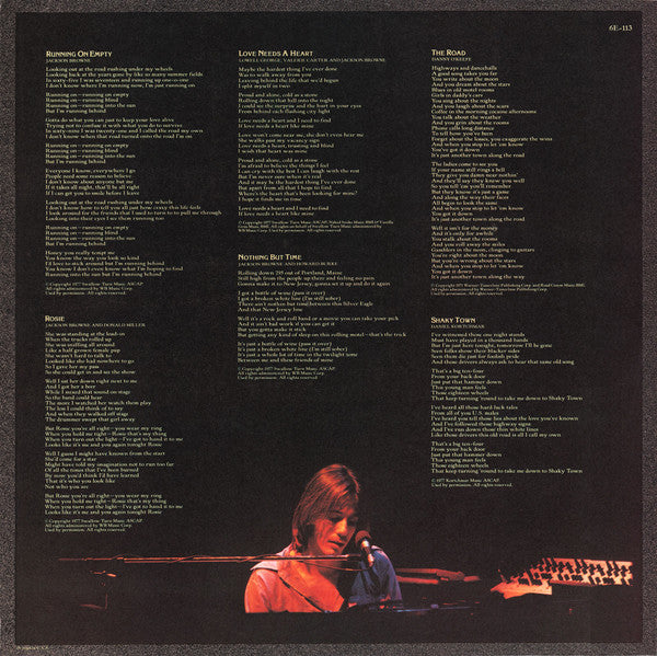 Jackson Browne - Running On Empty (LP, Album, PRC)