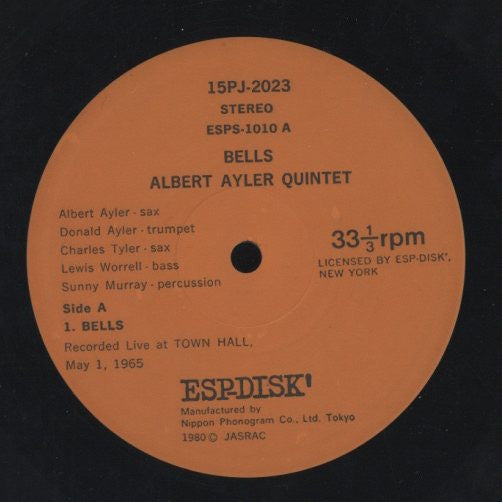 Albert Ayler - Bells (LP, S/Sided, Album, RP)