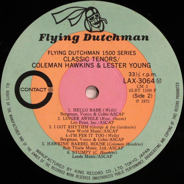 Coleman Hawkins - Classic Tenors(LP, Comp, Mono, Ltd, RE)