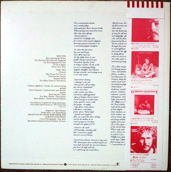 Gordon Lightfoot - Summertime Dream (LP, Album)