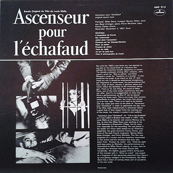 Miles Davis Quintet* - Ascenseur Pour L'Echafaud (LP, Album, Mono, RE)