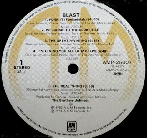 The Brothers Johnson* - Blast! (LP, Album)