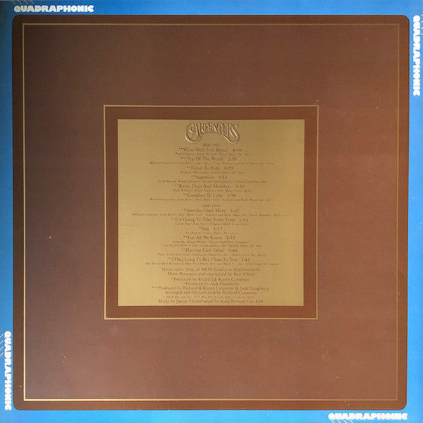 Carpenters - The Singles 1969-1973 (LP, Album, Comp, Quad, Gat)