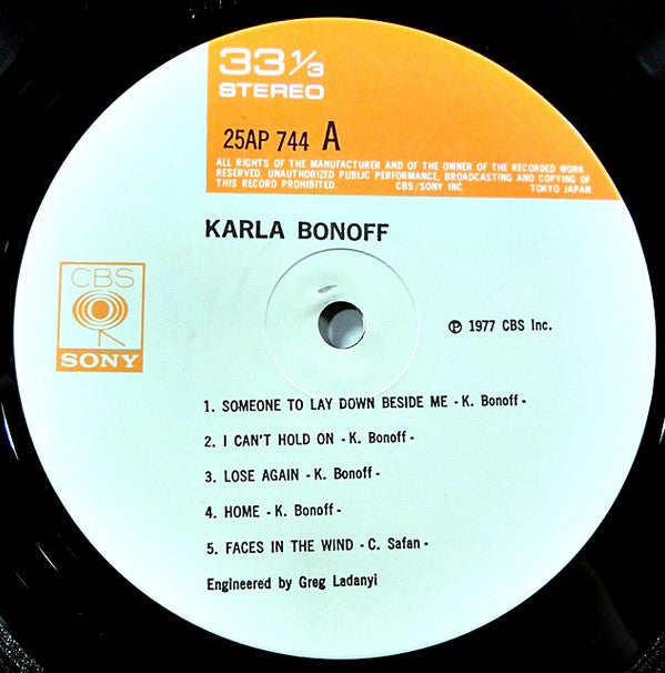 Karla Bonoff - Karla Bonoff (LP, Album, RE)