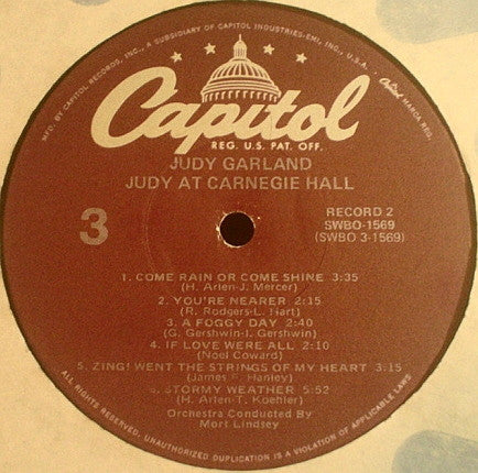 Judy Garland - Judy At Carnegie Hall - Judy In Person(2xLP, Album, ...
