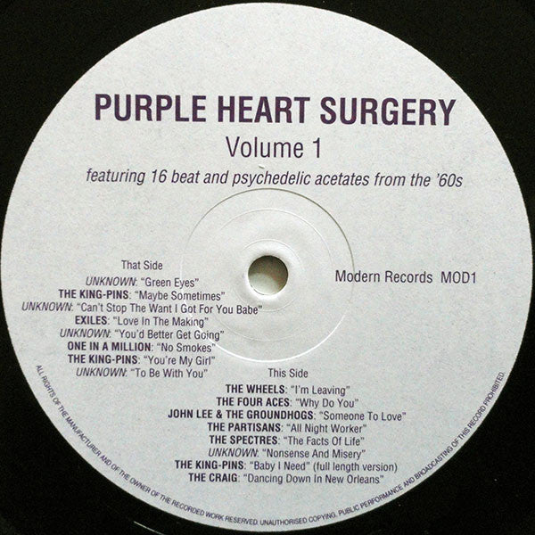 Various - Purple Heart Surgery Volume 1 (LP, Comp)