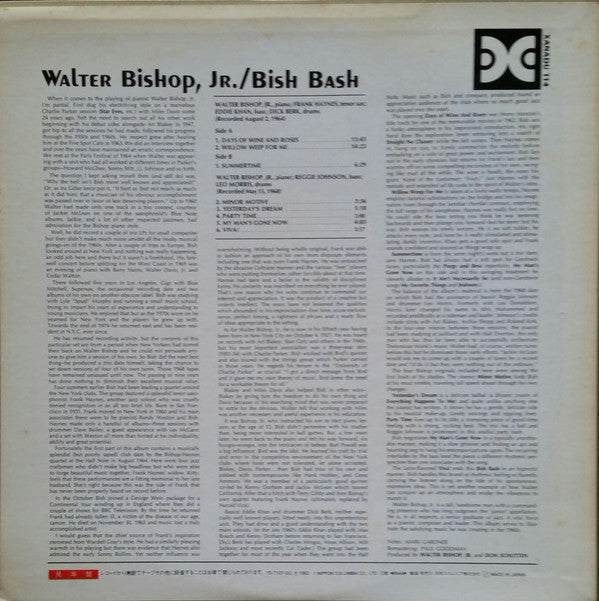 Walter Bishop, Jr. - Bish Bash (LP, Album, Mono, RE, RM)