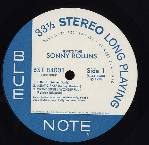 Sonny Rollins - Newk's Time (LP, Album, RE)