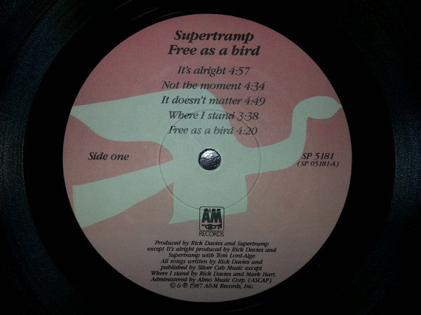 Supertramp - Free As A Bird (LP, Album, Gre)