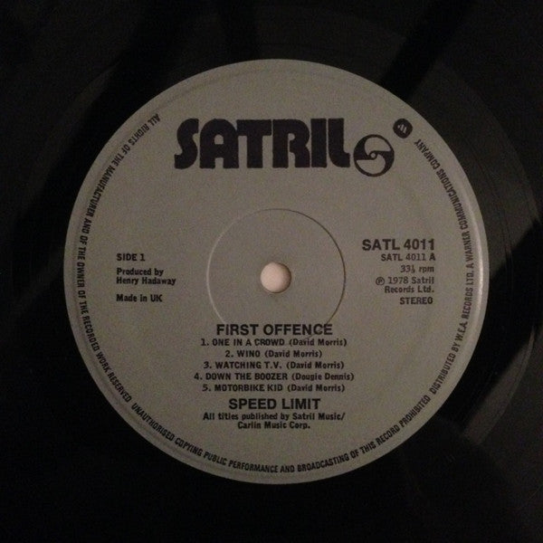 Speed Limit (7) - First Offence (LP, Album)