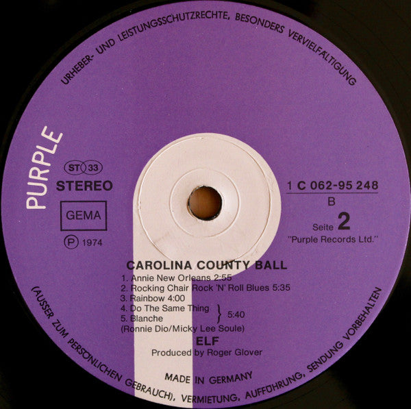 ELF (3) - Carolina County Ball (LP, Album)