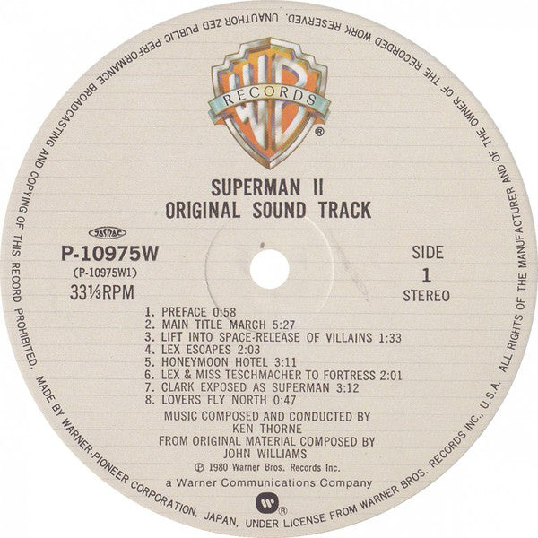 Ken Thorne - Superman Ⅱ (Original Soundtrack) (LP, Album)