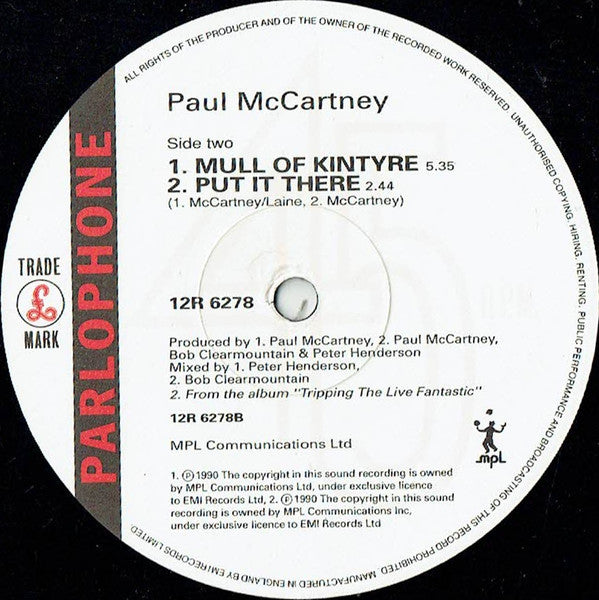 Paul McCartney - All My Trials (12"", Single)