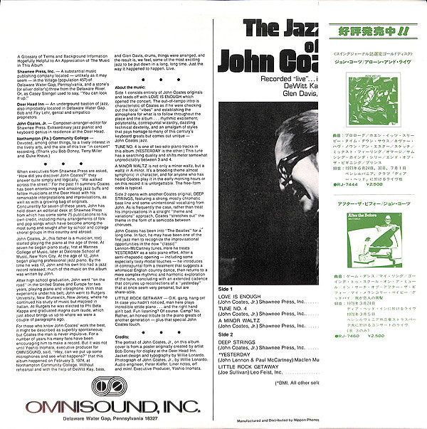 John Coates, Jr - The Jazz Piano Of John Coates, Jr (LP, Album)
