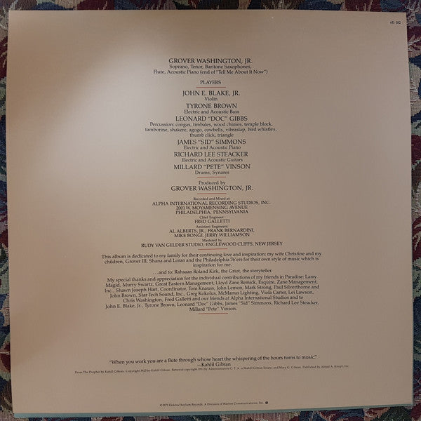 Grover Washington Jr.* - Paradise (LP, Album)