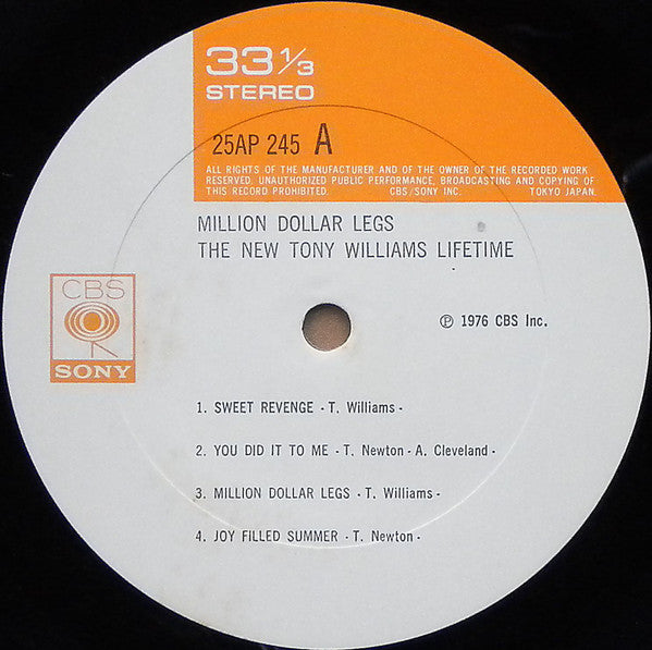The New Tony Williams Lifetime - Million Dollar Legs (LP, Album)