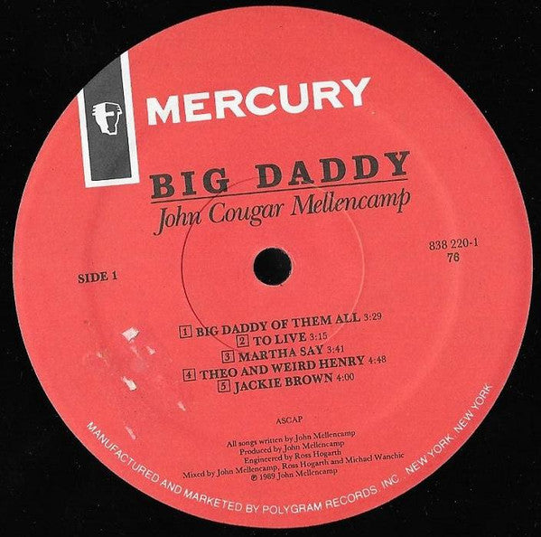 John Cougar Mellencamp - Big Daddy (LP, Album, 76)