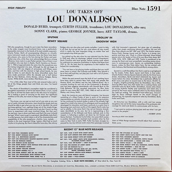 Lou Donaldson - Lou Takes Off (LP, Album, Mono, RE, 200)