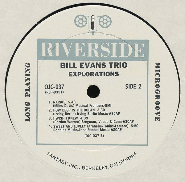 Bill Evans Trio* - Explorations (LP, Album, RE)