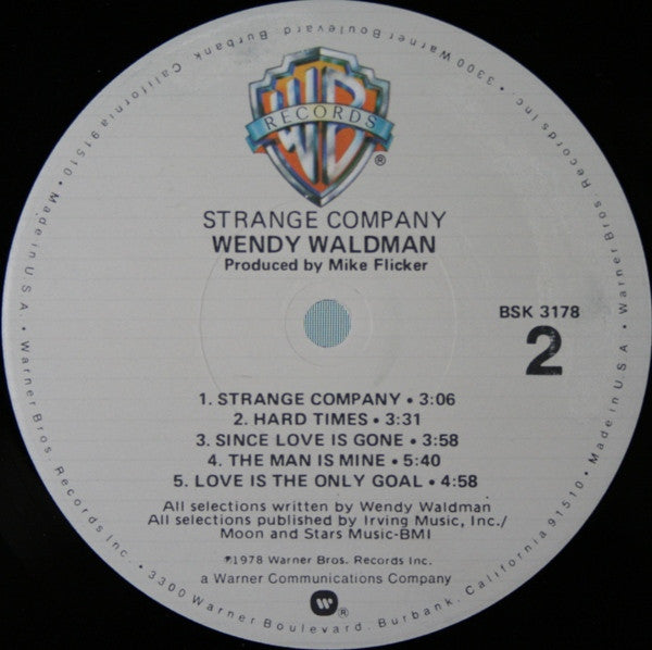 Wendy Waldman - Strange Company (LP, Album, Jac)