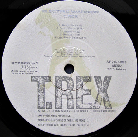 T. Rex - Electric Warrior (LP, Album, RE)