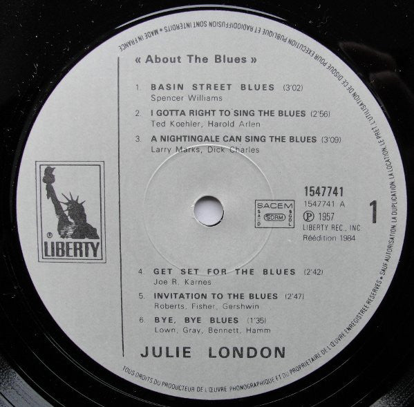 Julie London - About The Blues (LP, Album, RE)