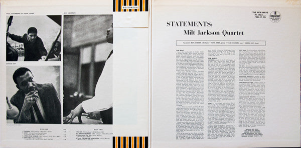 The Milt Jackson Quartet - Statements (LP, Album, RE)