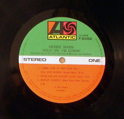Herbie Mann - Hold On, I'm Comin' (LP, Album, RE, Gat)