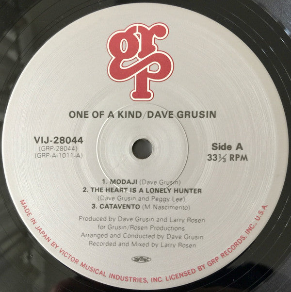 Dave Grusin - One Of A Kind (LP, Album, RE)