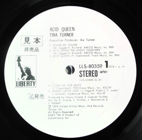 Tina Turner - Acid Queen (LP, Album, Promo)