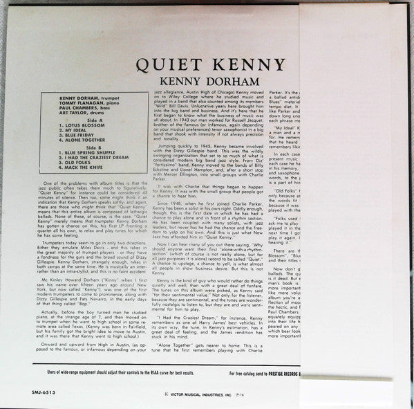 Kenny Dorham - Quiet Kenny (LP, Album, RE)